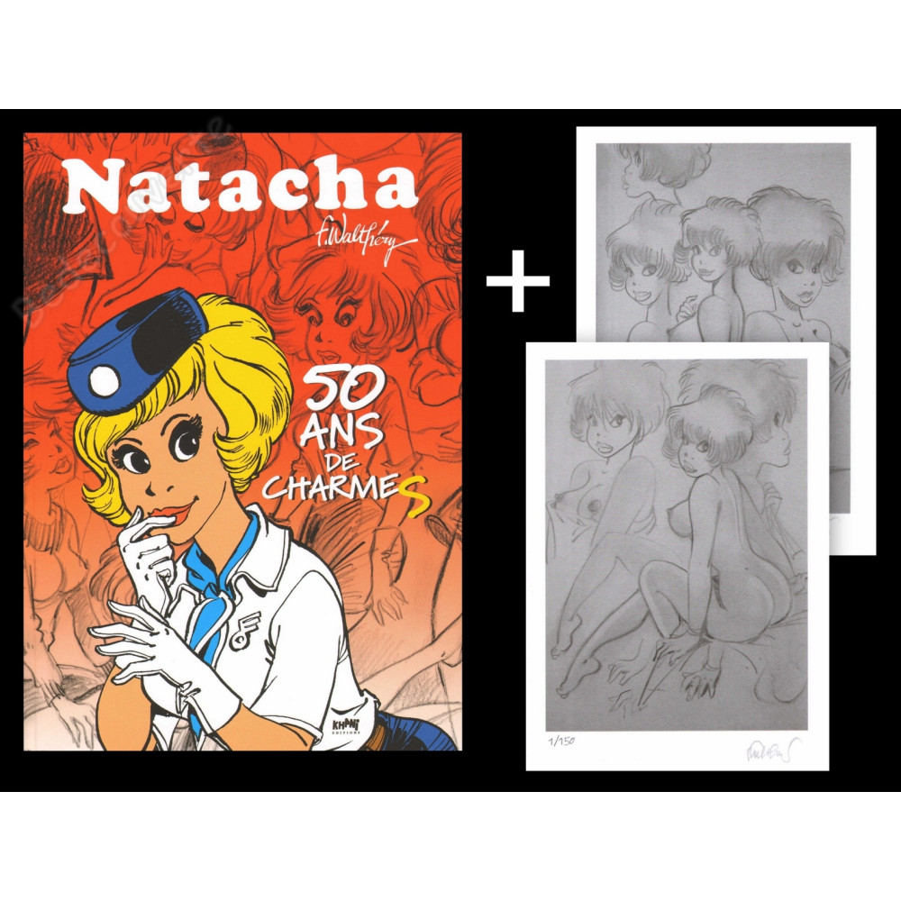 Walthéry - Natacha 50 ans de Charmes + 2 ex-libris