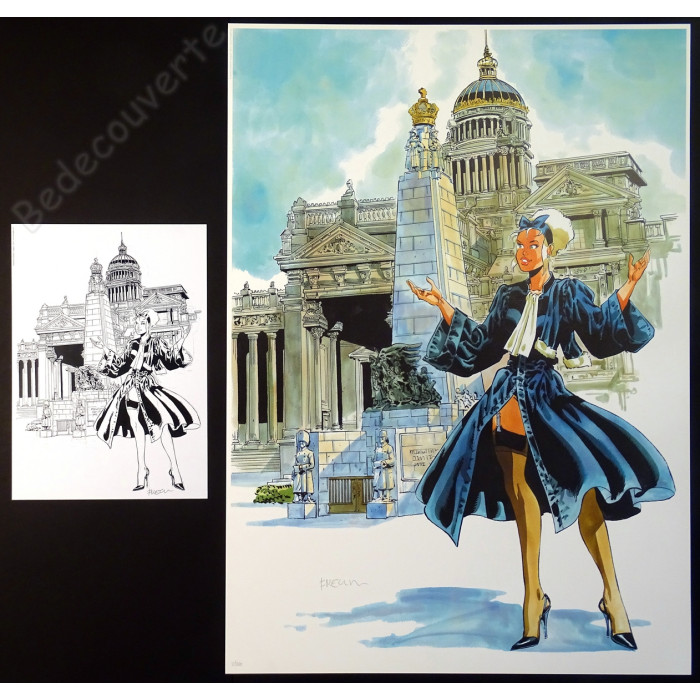 Meynet - Pin-up Mirabelle Avocate Palais de Justice Bruxelles Grand Format