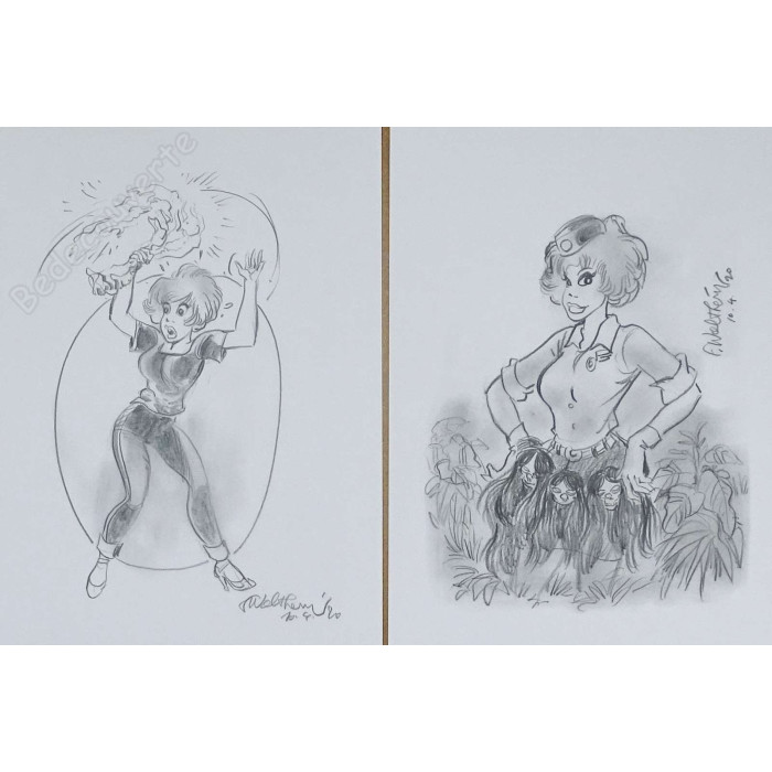 Walthéry - Portfolio Il était 7 fois n°23 + Dédicace n°74/77