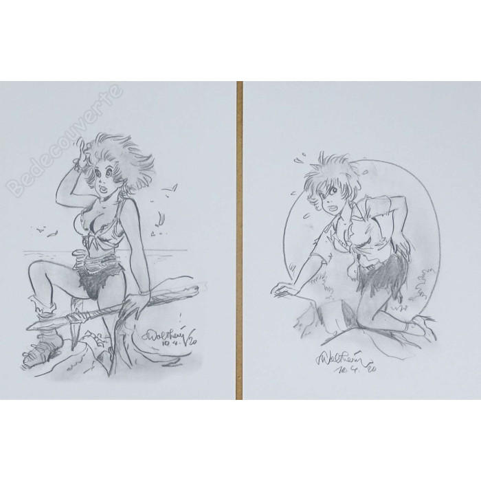 Walthéry - Portfolio Il était 7 fois n°23 + Dédicace n°74/77