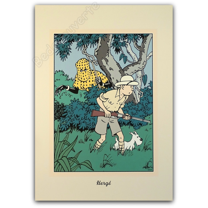 Hergé - Tintin au Congo Archives Internationales 1990 Sérigraphie