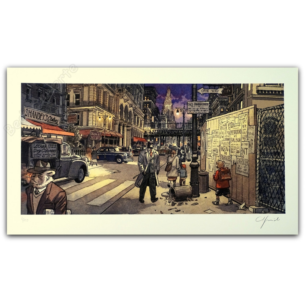 Guarnido - Estampe pigmentaire Blacksad Scène de nuit 150ex Signée Guarnido - Estampe pigmentaire Blacksad Scène de nuit 150ex Signée