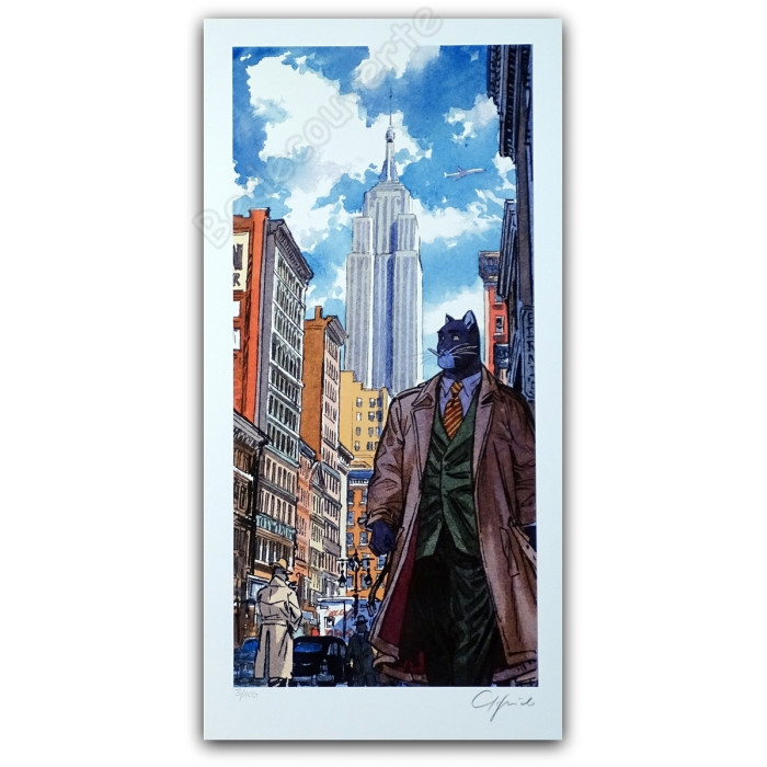 Guarnido - Estampe pigmentaire Blacksad Empire State Building 150ex Signée