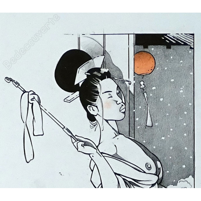 Michetz - Dessin Original Geisha en Hiver