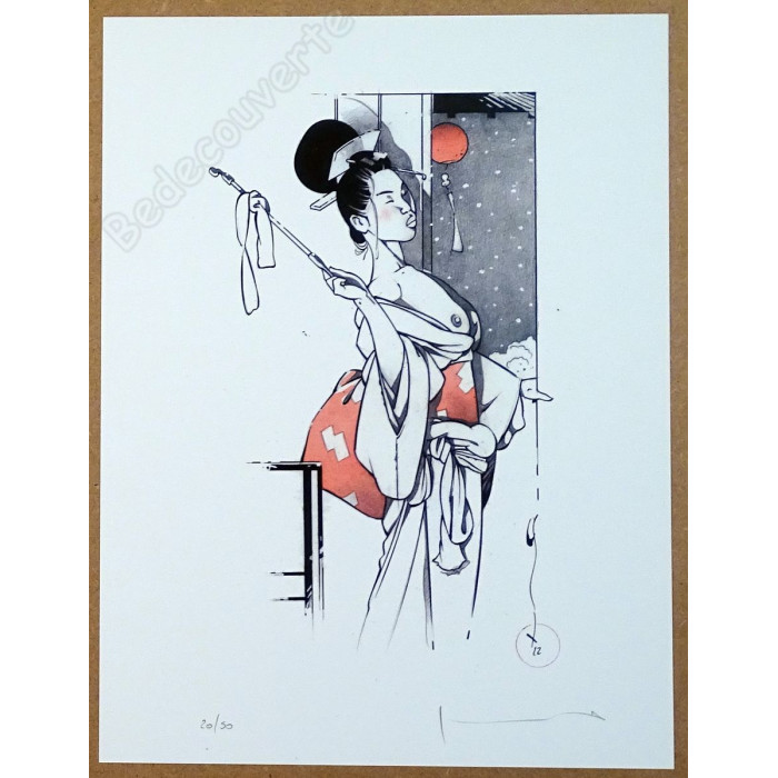 Michetz - Dessin Original Geisha en Hiver