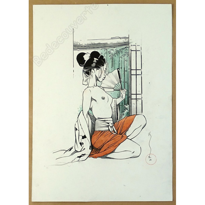 Michetz - Dessin Original Geisha en Eté