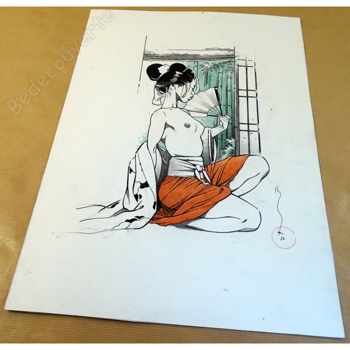 Michetz - Dessin Original Geisha en Eté