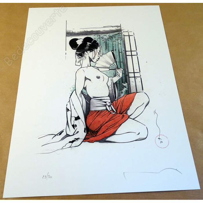 Michetz - Dessin Original Geisha en Eté