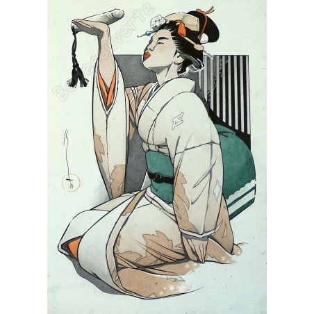 Michetz - Dessin Original Geisha au Godemiché