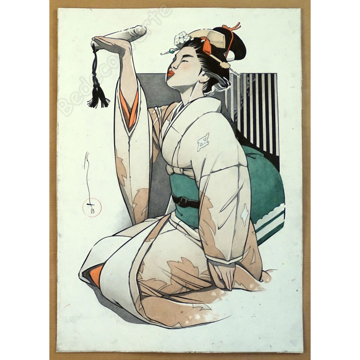 Michetz - Dessin Original Geisha au Godemiché