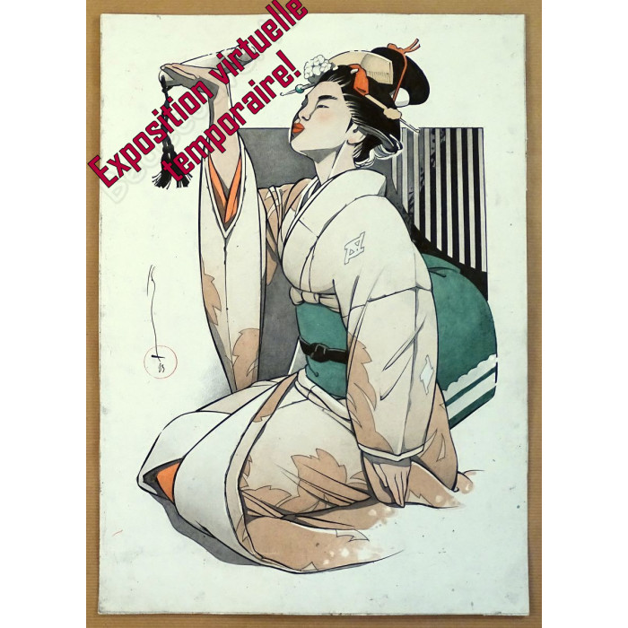 Michetz - Dessin Original Geisha au Godemiché