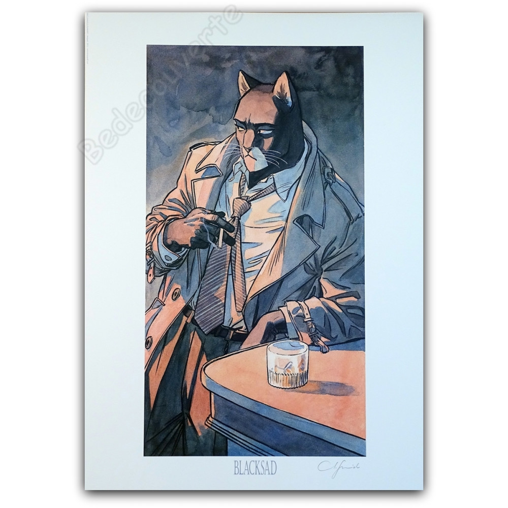 Guarnido - Blacksad au bar grand format signé