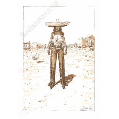 Bertail - Dessin Original Cowgirl