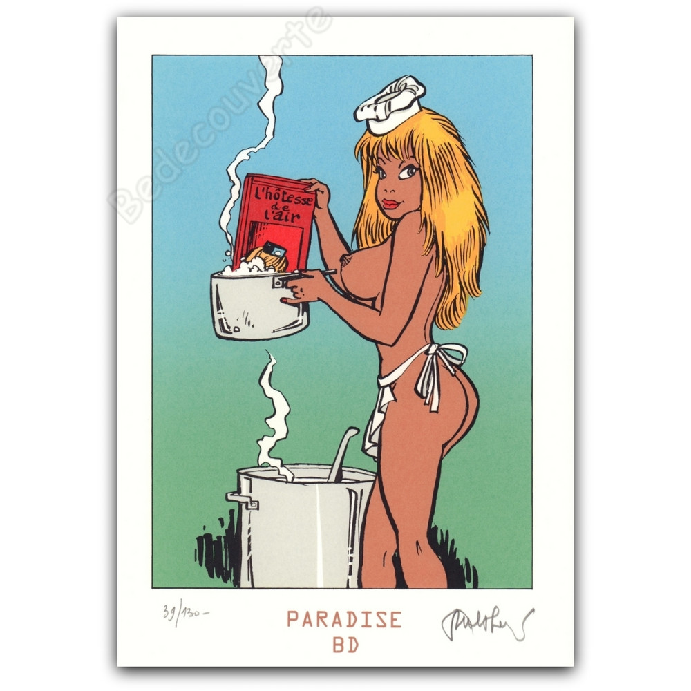 Walthéry - Pin-up cuisinière Paradise BD Walthéry - Pin-up cuisinière Paradise BD