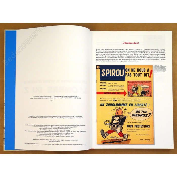 Franquin - Spirou et Fantasio L'Ombre du Z L'intégrale Tirage de luxe