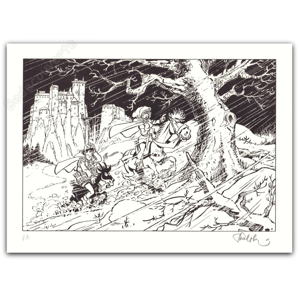 Walthéry - Natacha Hommage à Peyo et Johan et Pirlouit Noir et blanc Walthéry - Natacha Hommage à Peyo et Johan et Pirlouit Noir et blanc