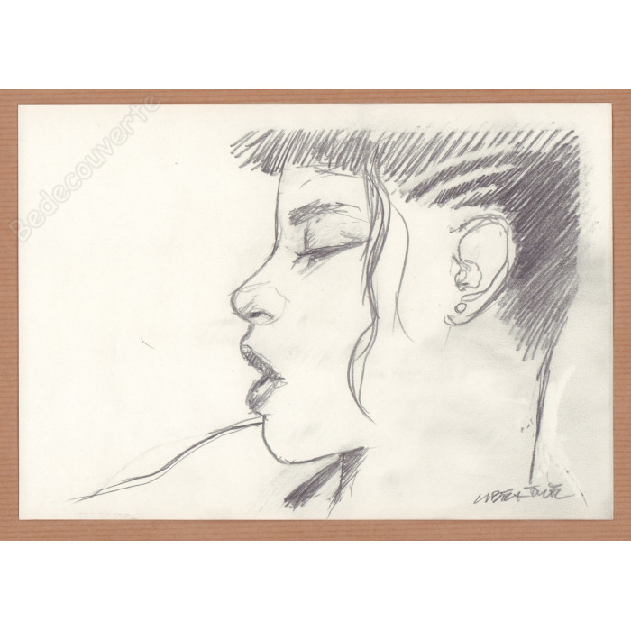 Liberatore Tanino - Dessin Original Portrait de femme 01