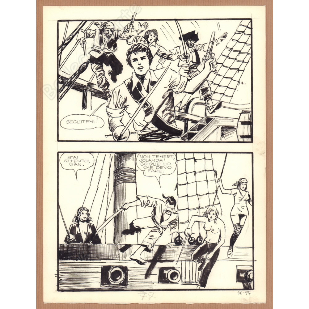 Manara Milo - Planche Originale Jolanda 46-77 Manara Milo - Planche Originale Jolanda 46-77