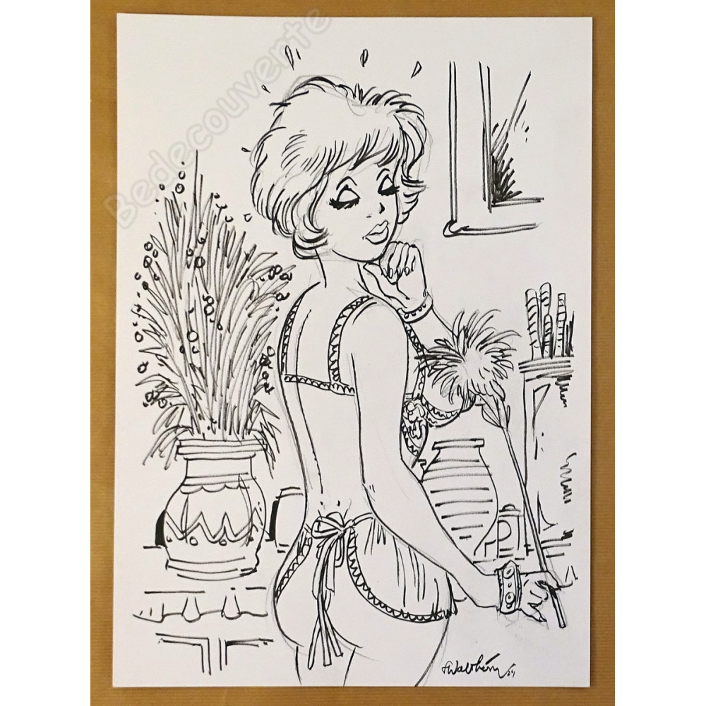 Walthéry François - Dessin Original Natacha Soubrette 2024 Walthéry François - Dessin Original Natacha Soubrette 2024
