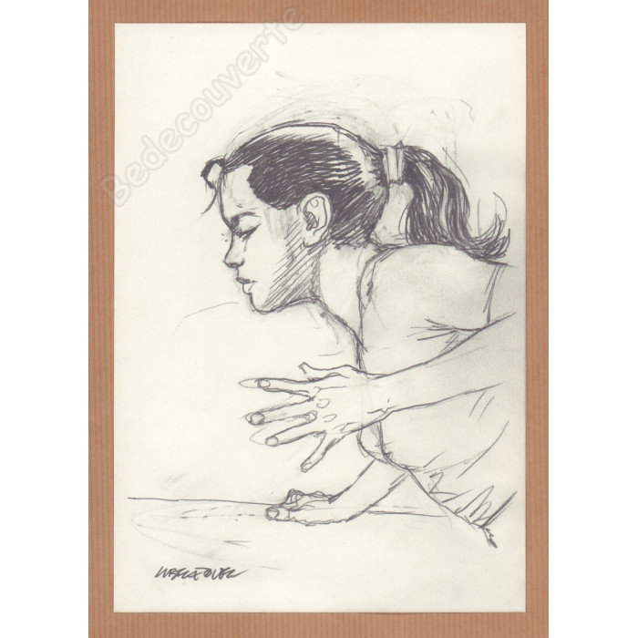 Liberatore Tanino - Dessin Original Portrait de femme 06