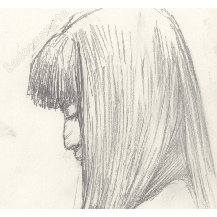 Liberatore Tanino - Dessin Original Portrait de femme 07