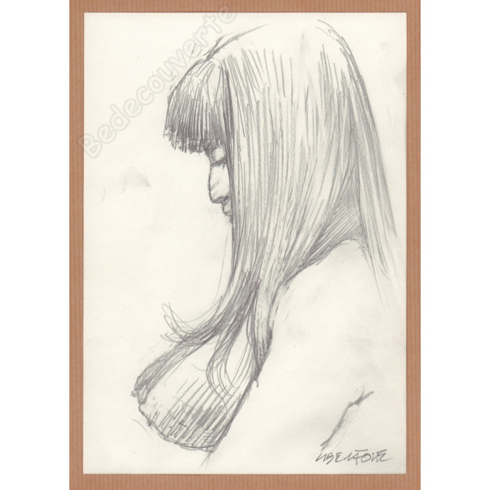 Liberatore Tanino - Dessin Original Portrait de femme 07