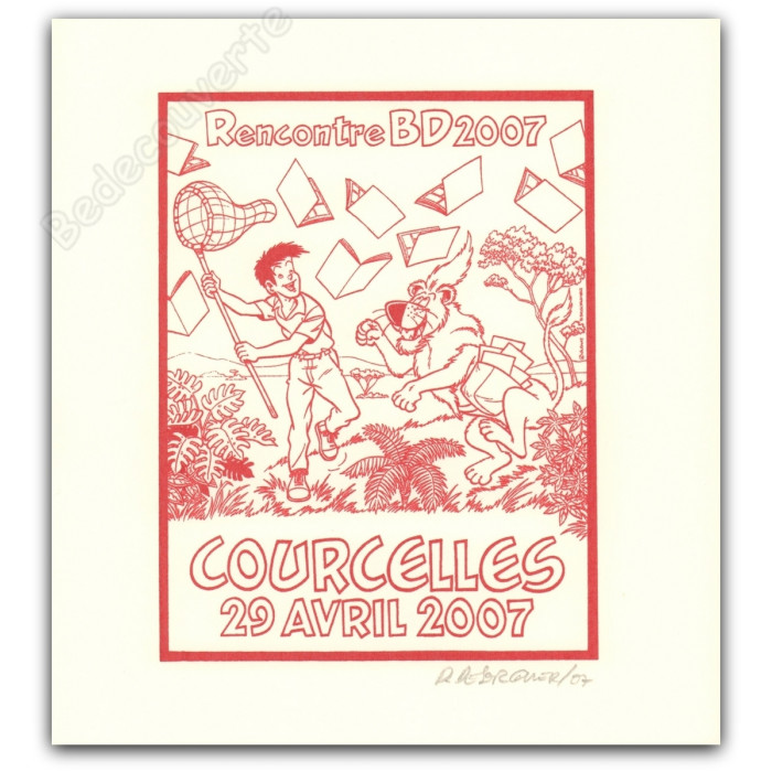Desorgher - Jimmy Tousseul Sérigraphie Courcelles 2007 Rouge et blanc