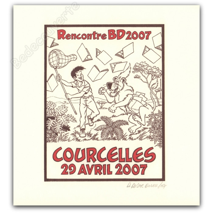Desorgher - Jimmy Tousseul Sérigraphie Courcelles 2007 Rouge et noir