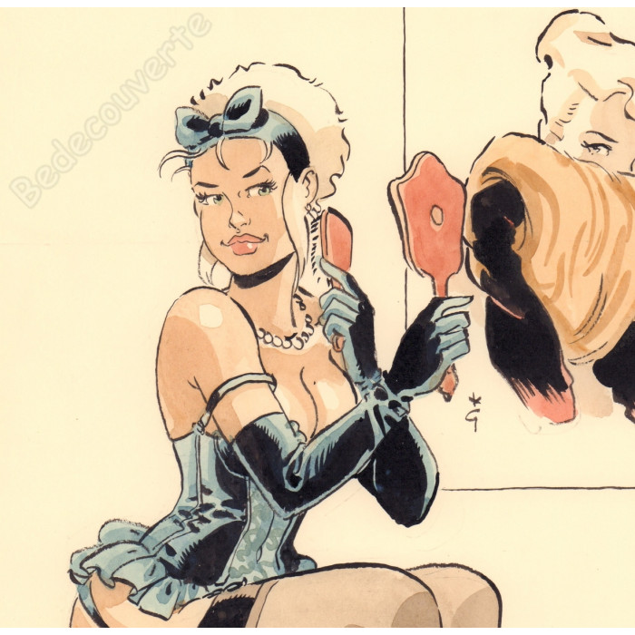 Meynet Félix - Dessin original Mirabelle se coiffe