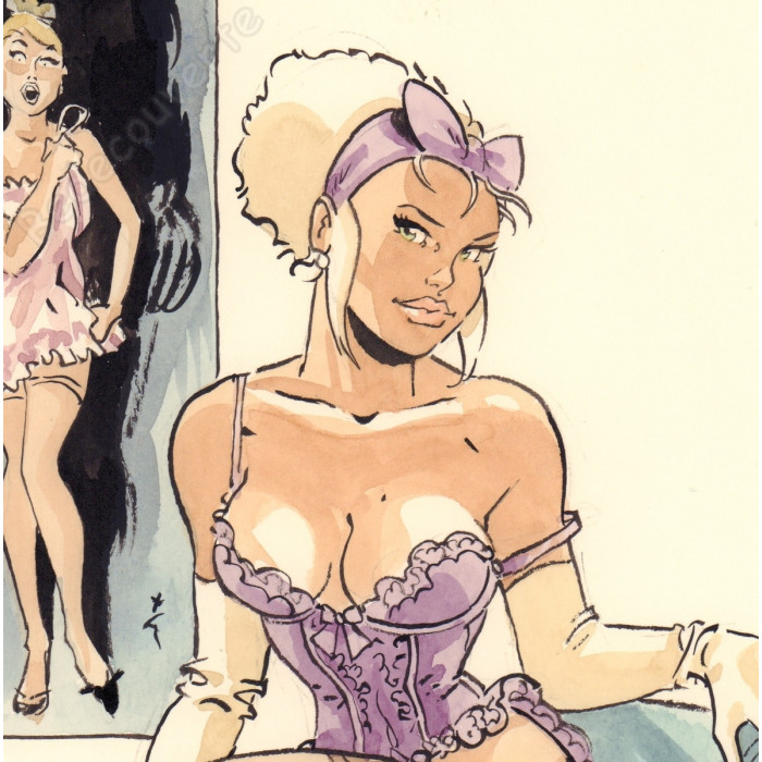 Meynet Félix - Dessin original Mirabelle lingerie mauve