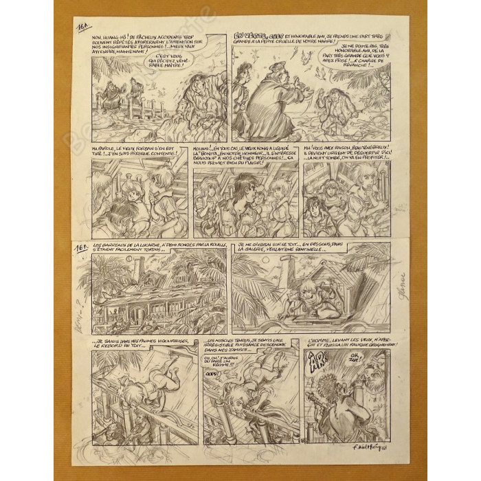 Walthéry François - Planche Originale 16 Natacha 23 Sur les traces de L'Epervier Bleu