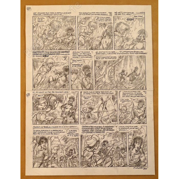 Walthéry François - Planche Originale 22 Natacha 23 Sur les traces de L'Epervier Bleu