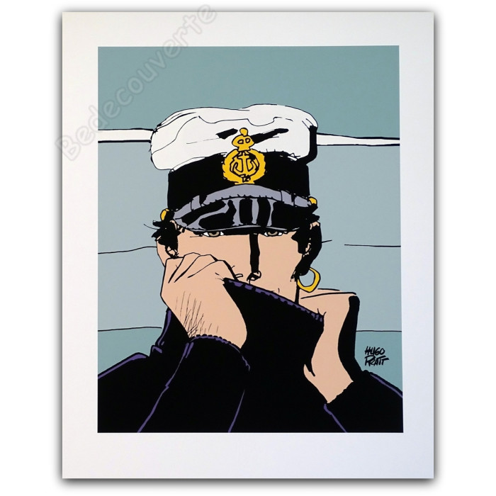 Hugo Pratt - Estampe pigmentaire Corto Maltese Dior
