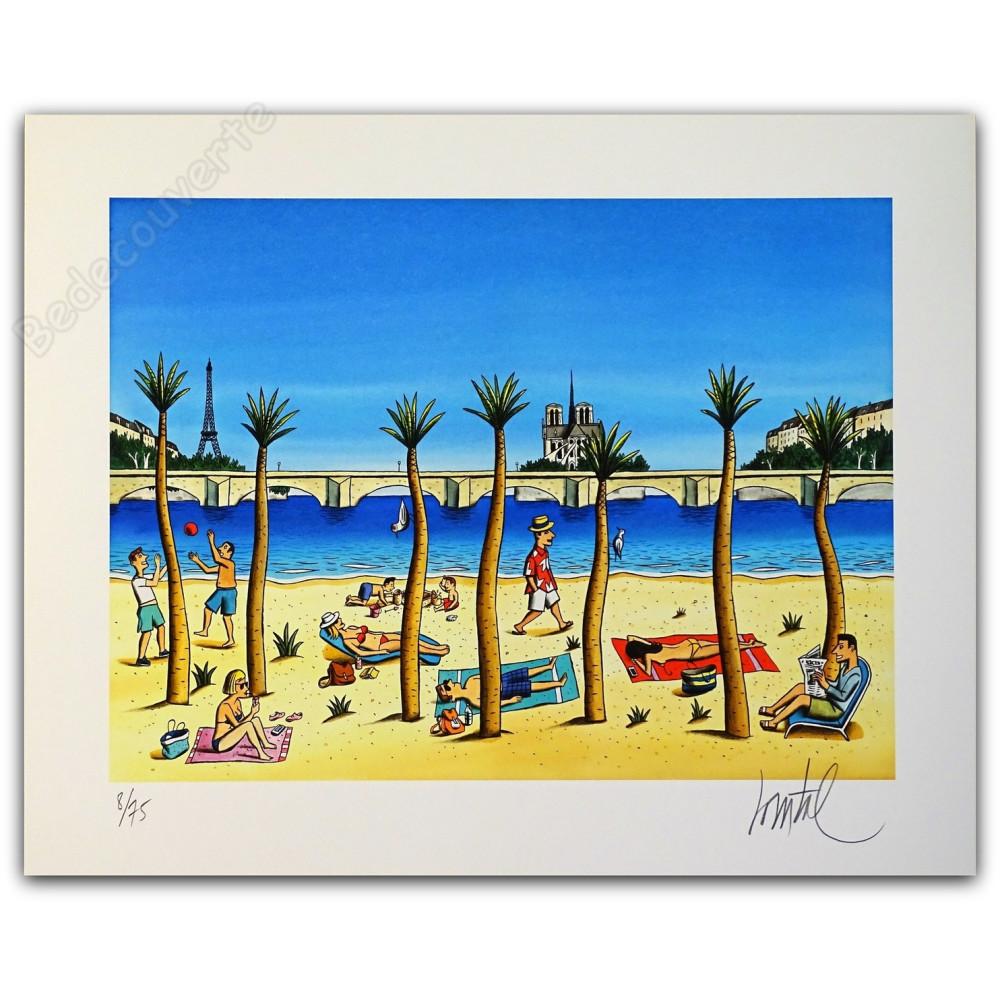 Loustal - Paris Plage Estampe pigmentaire Loustal - Paris Plage Estampe pigmentaire