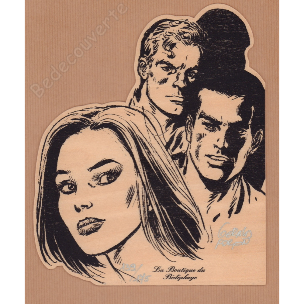Forton - Bob Morane Ex-libris en bois