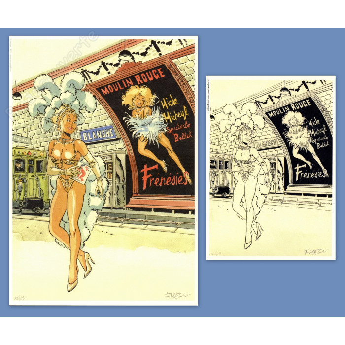 Meynet - Pin-up Mirabelle à Paris Métro Blanche 2025 Duo d'ex-libris