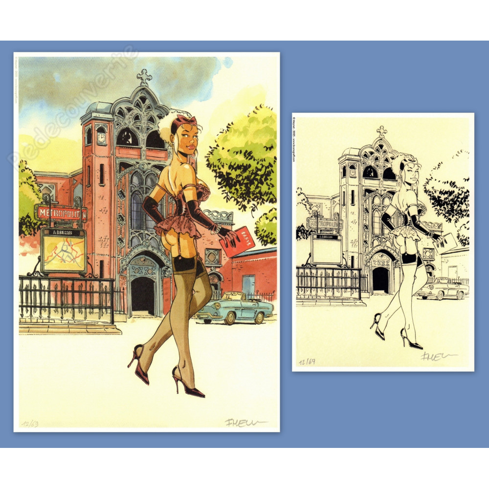 Meynet - Pin-up Mirabelle à Paris Eglise Saint-Jean de Montmartre 2025 Duo d'ex-libris