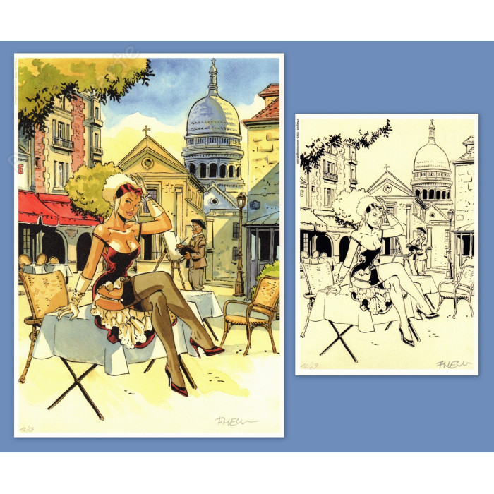Meynet - Pin-up Mirabelle à Paris Montmartre 2025 Duo d'ex-libris