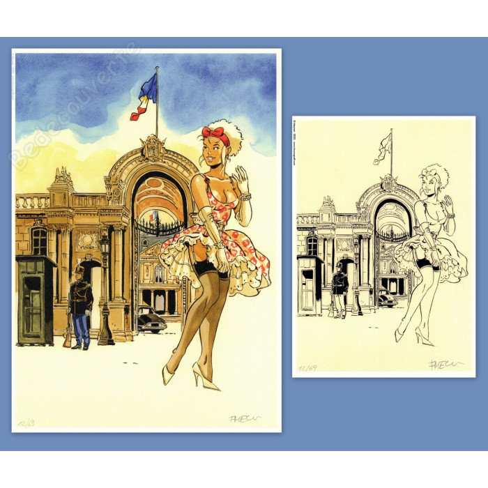 Meynet - Pin-up Mirabelle à Paris Palais de l'Elysée 2025 Duo d'ex-libris