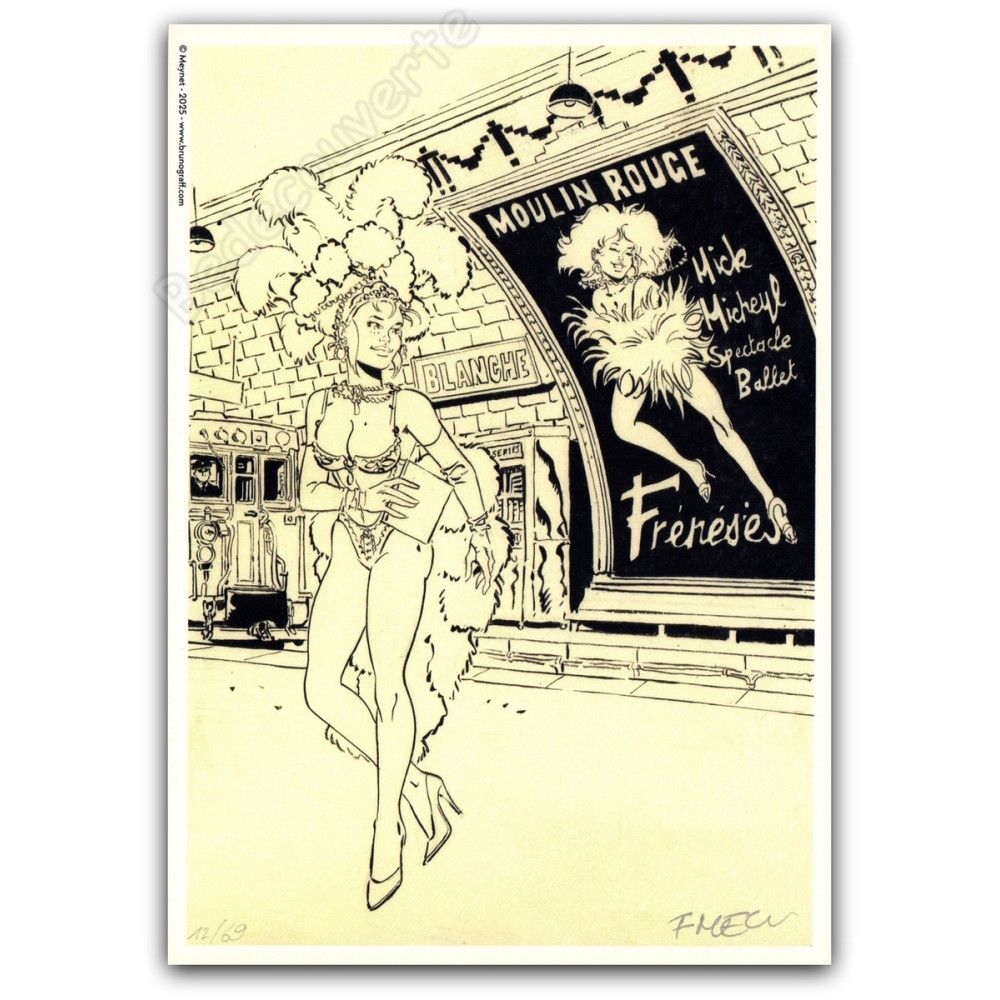 Meynet - Pin-up Mirabelle à Paris Métro Blanche 2025 NB Meynet - Pin-up Mirabelle à Paris Métro Blanche 2025 NB