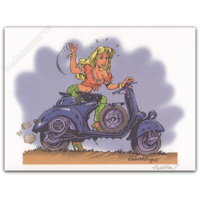 Walthéry - Pin-up et Vespa