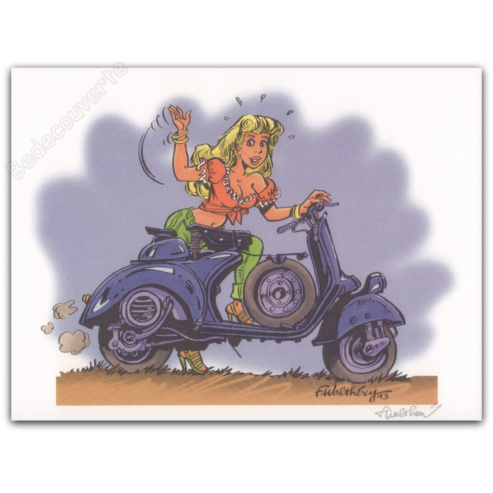 Walthéry - Pin-up et Vespa Walthéry - Pin-up et Vespa