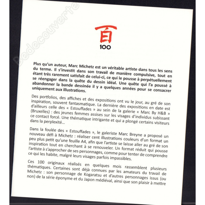 Michetz - Catalogue 100 + Dédicace n°72/100