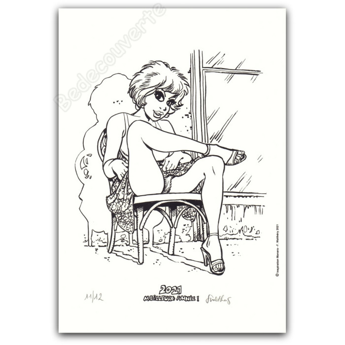 Walthéry - Natacha Inspiration Manara Déclic 2021 Meilleure Année NB