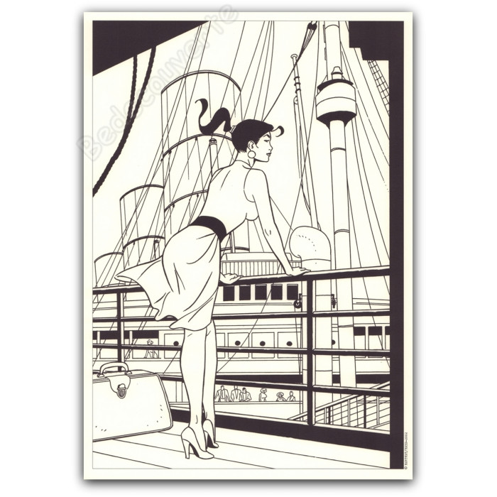 Berthet - Pin-up Sur le bateau