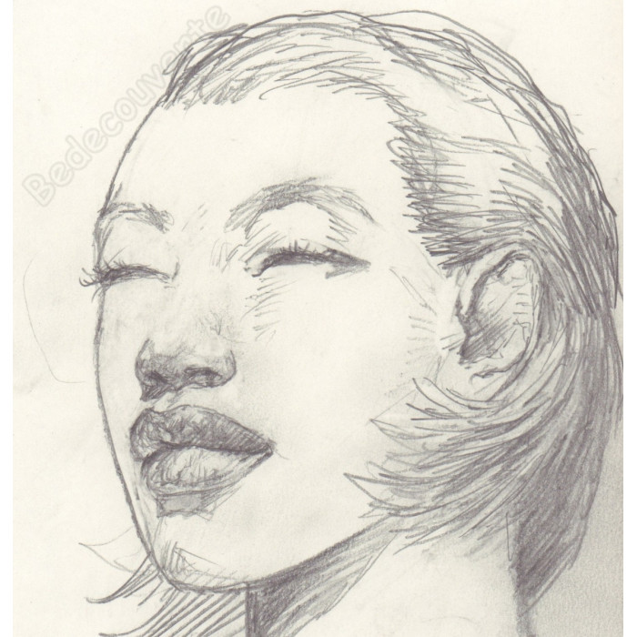 Liberatore Tanino - Dessin Original Portrait de femme 12