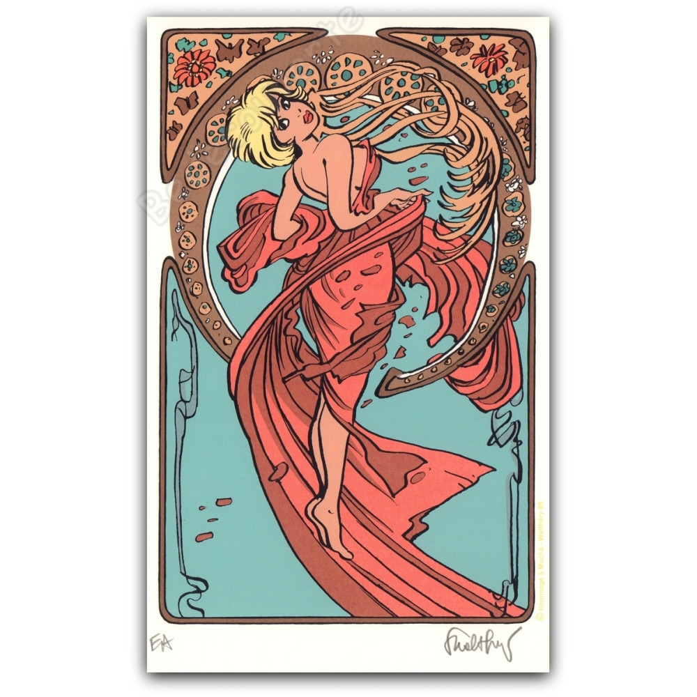 Walthéry - Natacha Hommage à Alfons Mucha Le drap