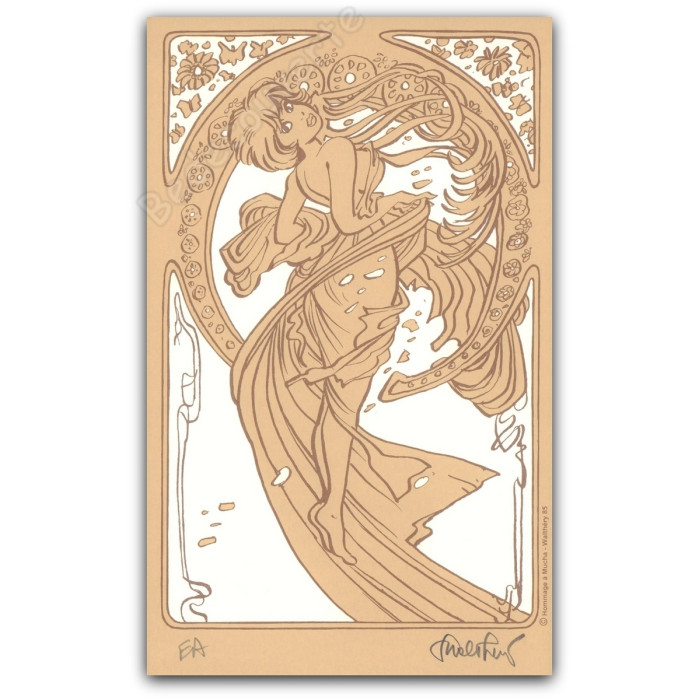 Walthéry - Natacha Hommage à Alfons Mucha Le drap Beige