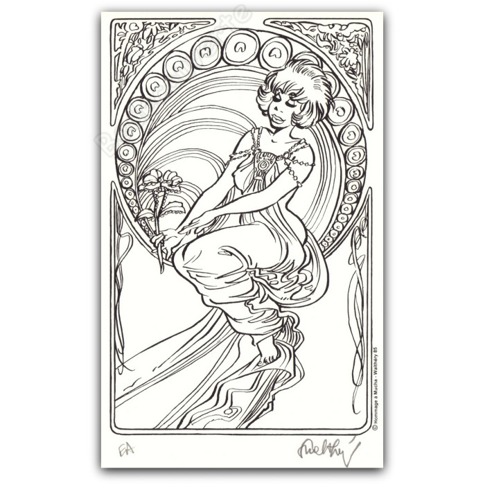 Walthéry - Natacha Hommage à Alfons Mucha Le drap 02 NB