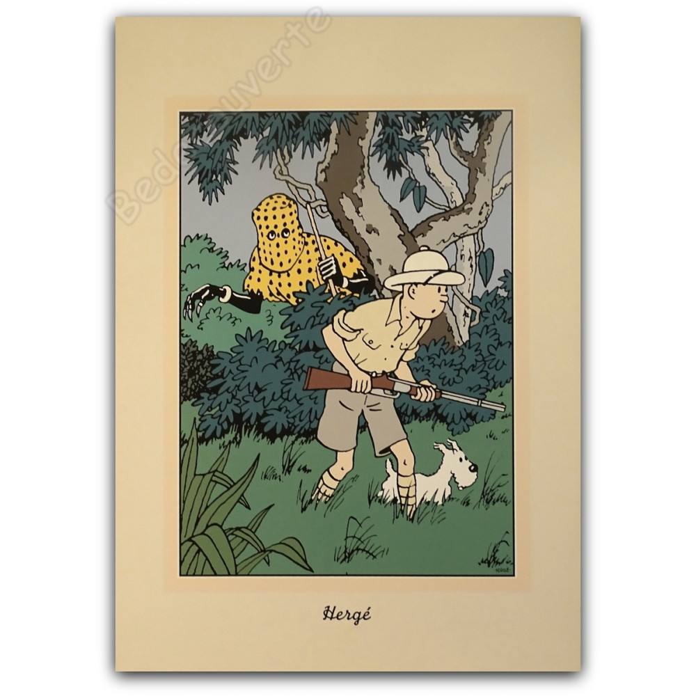 Hergé - Tintin au Congo Archives Internationales 1990 Sérigraphie